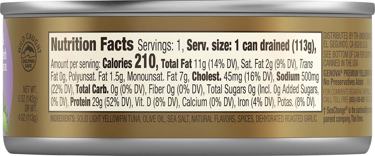 slide 2 of 7, Genova Premium Yellowfin Tuna in Garlic and Tuscan Herb Infused Olive Oil 5 oz, 5 oz