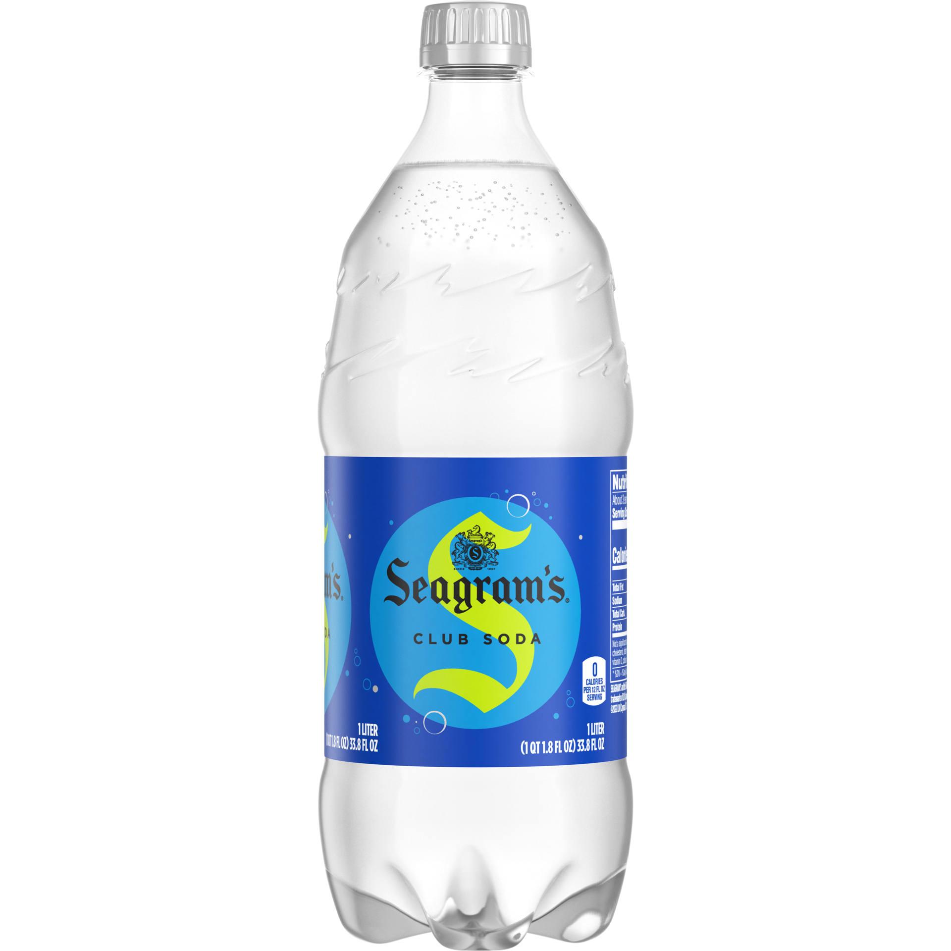 slide 1 of 9, Seagram's Seagrams Club Soda Bottle, 1 Liter, 33.8 fl oz