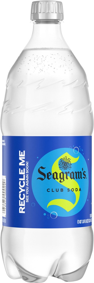 slide 8 of 9, Seagram's Seagrams Club Soda Bottle, 1 Liter, 33.8 fl oz