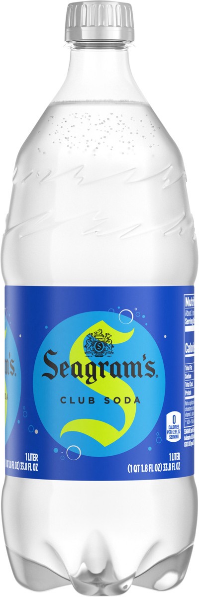 slide 9 of 9, Seagram's Seagrams Club Soda Bottle, 1 Liter, 33.8 fl oz