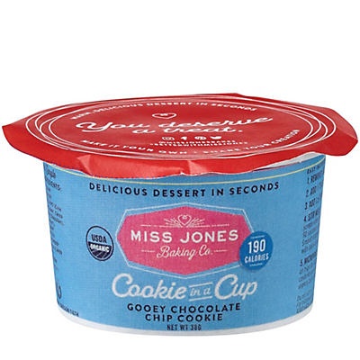 slide 1 of 1, Miss Jones Baking Co. Cookie In A Cup- Gooey Chocolate Chip Cookie, 38 gram