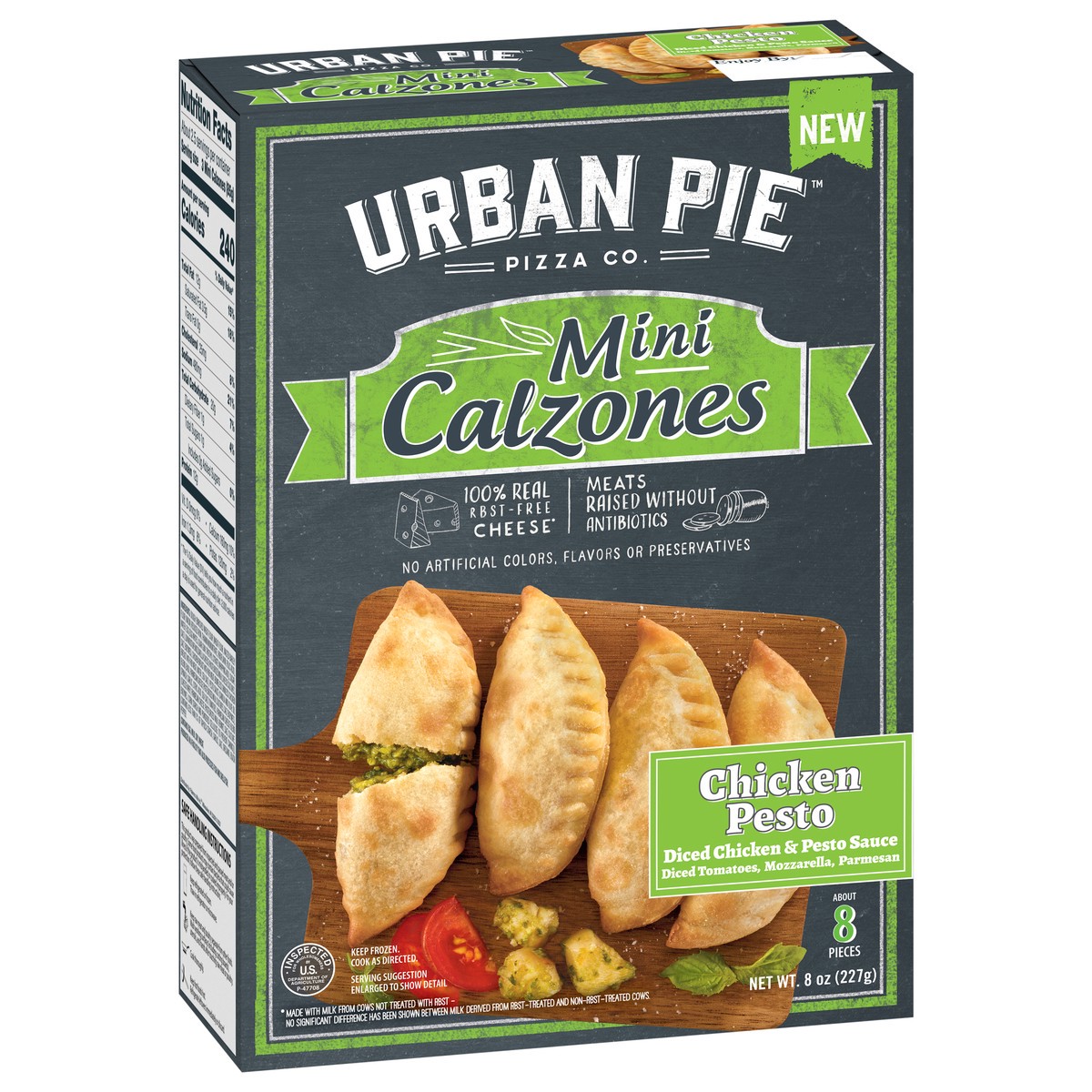 slide 9 of 15, Urban Pie Pizza Co. Mini Chicken Pesto Calzones 8 oz, 8 oz