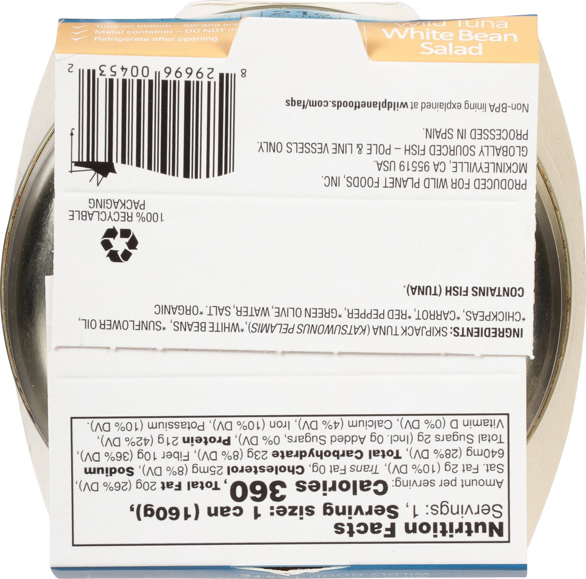 slide 4 of 9, Wild Planet Wild Tuna & White Bean Salad 5.6 oz, 5.6 oz