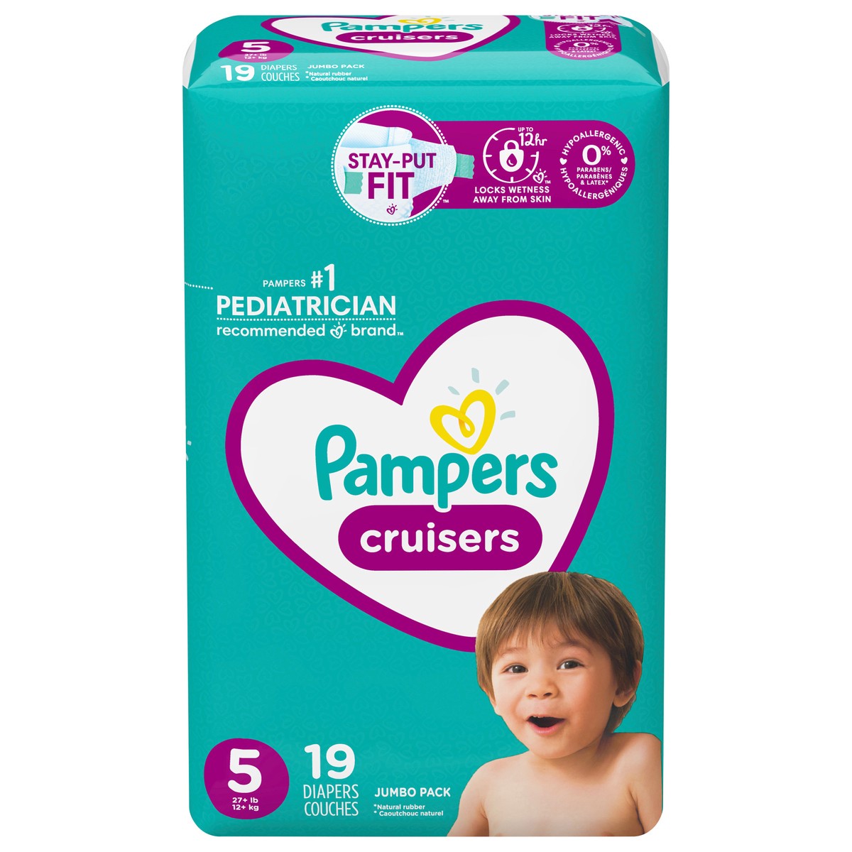 slide 1 of 8, Pampers Cruisers Diapers Size 5 19 Count, 19 ct