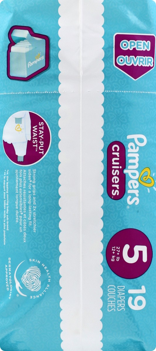 slide 6 of 8, Pampers Cruisers Diapers Size 5 19 Count, 19 ct