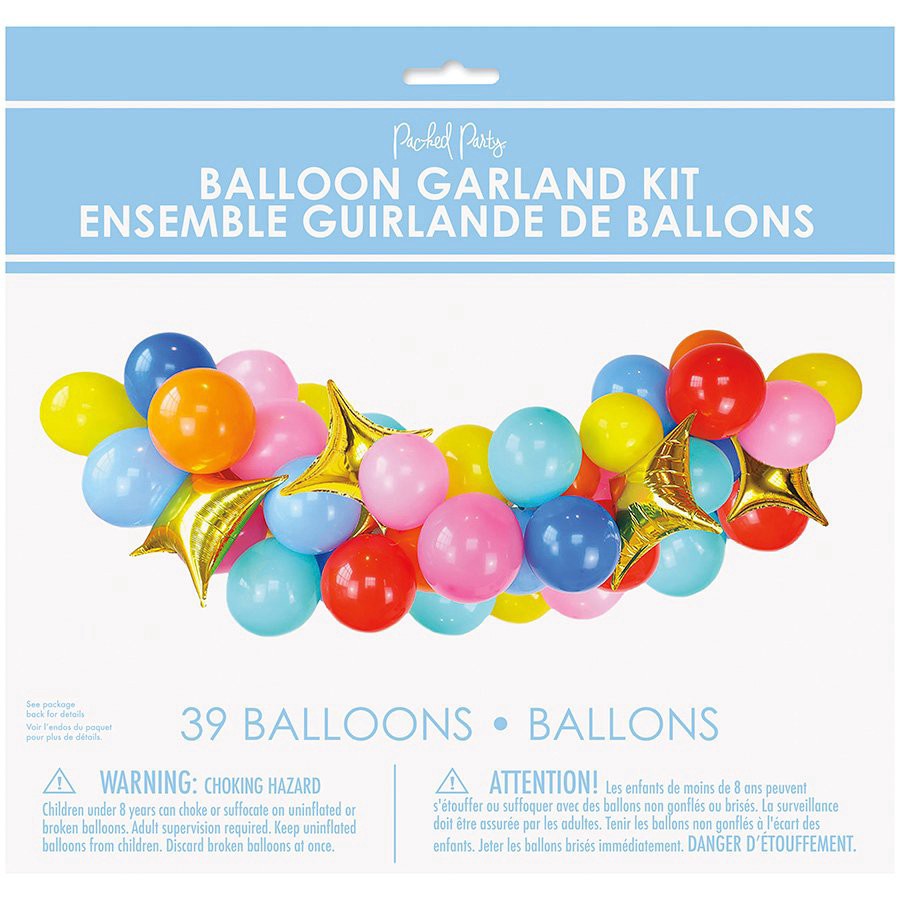 slide 1 of 1, Packed Party Multi Color Balloon Garland Kit, 6 ft