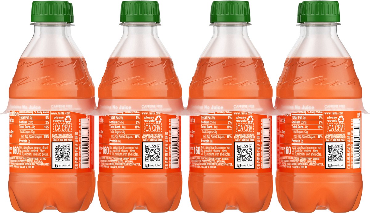slide 7 of 9, Fanta Orange Soda Bottles, 12 fl oz, 8 Pack, 8 ct