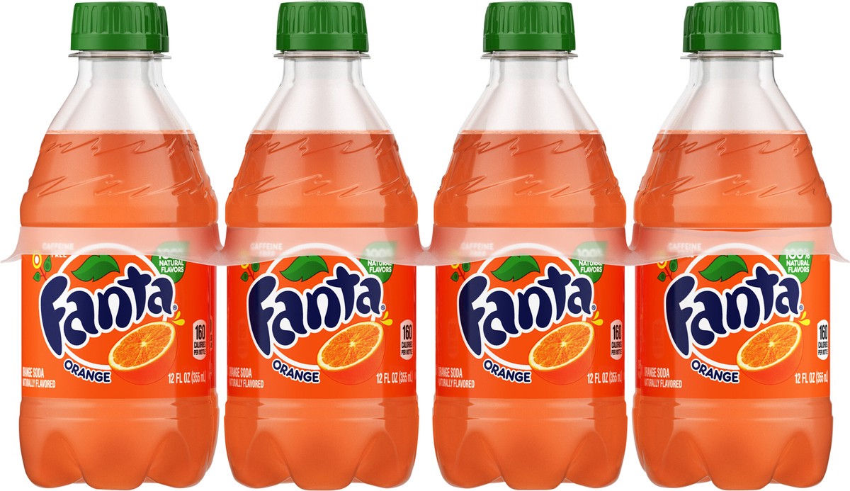 slide 5 of 9, Fanta Orange Soda Bottles, 12 fl oz, 8 Pack, 8 ct