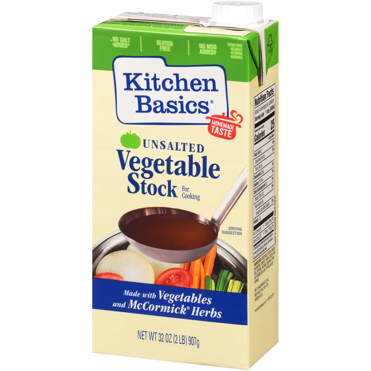 slide 4 of 9, Kitchen Basics Unsalted Vegetable Stock, 32 fl oz, 32 fl oz