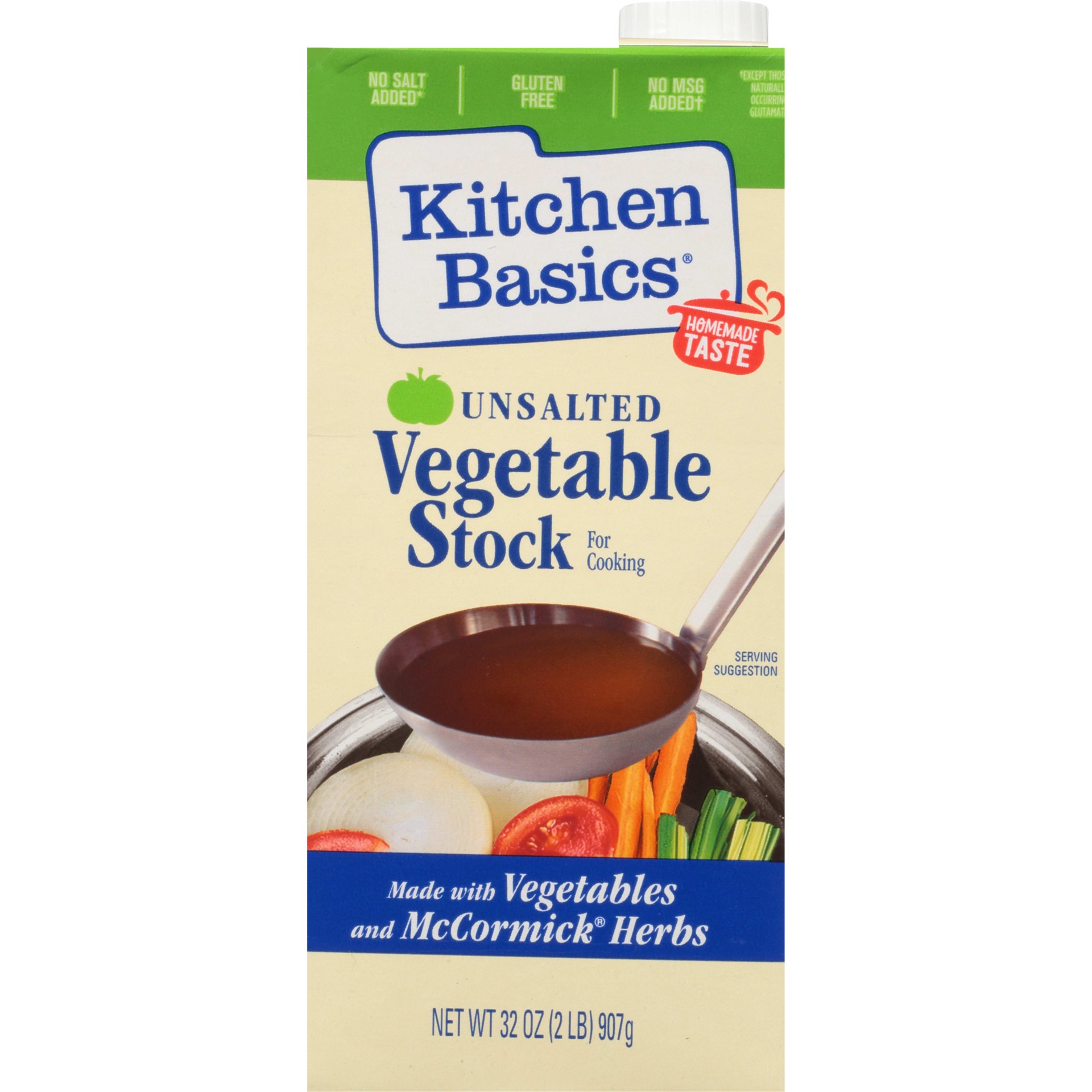 slide 1 of 9, Kitchen Basics Unsalted Vegetable Stock, 32 fl oz, 32 fl oz