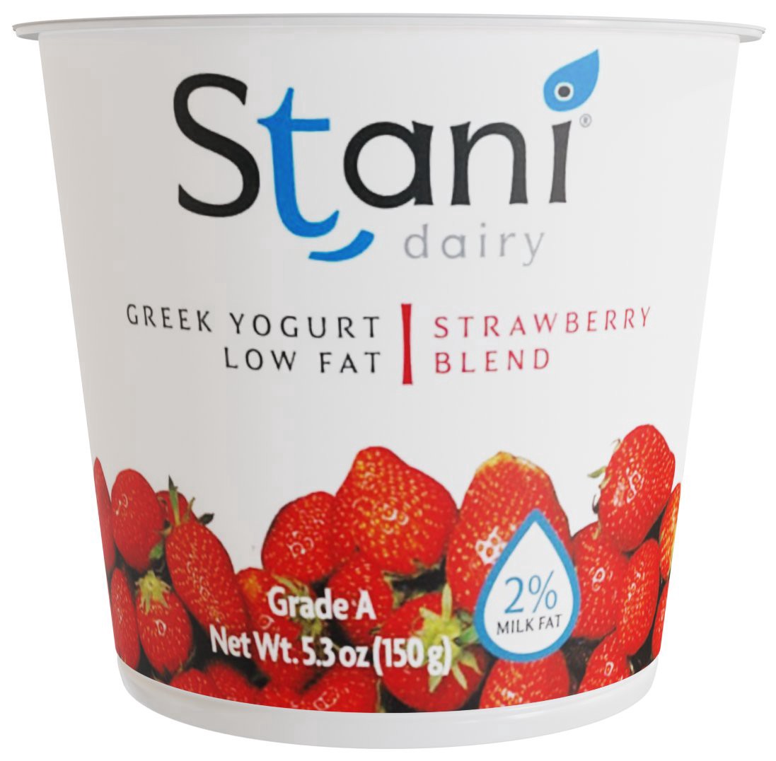 slide 1 of 1, Stani Strawberry Blend Low Fat Greek Yogurt, 5.3 oz