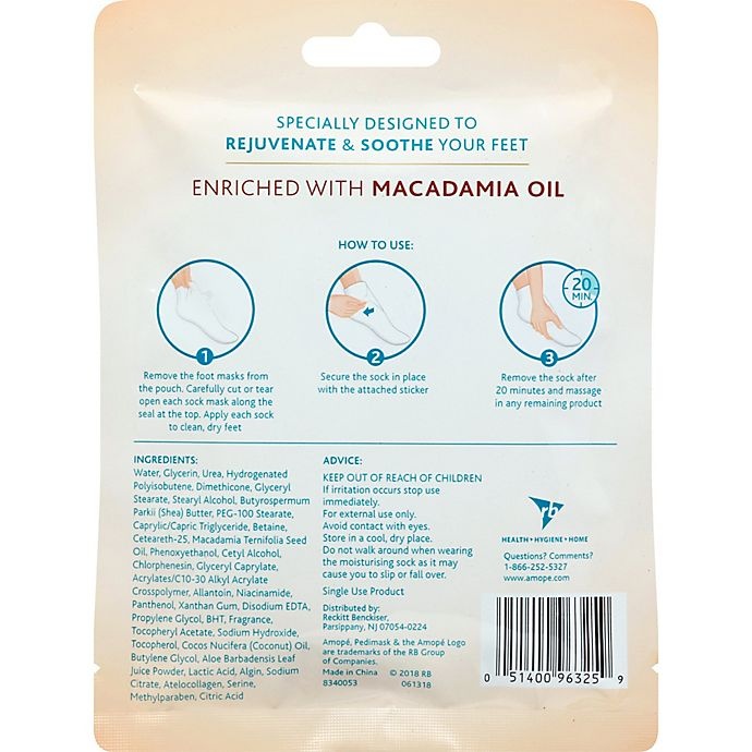 slide 2 of 2, Amope Pedimask 20-Minute Foot Mask - Macadamia Oil, 1 ct