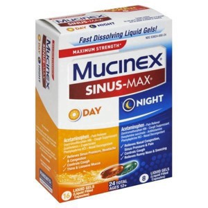 slide 9 of 30, Mucinex Sinus-Max Day & Night Liquid Gels, 24 ct