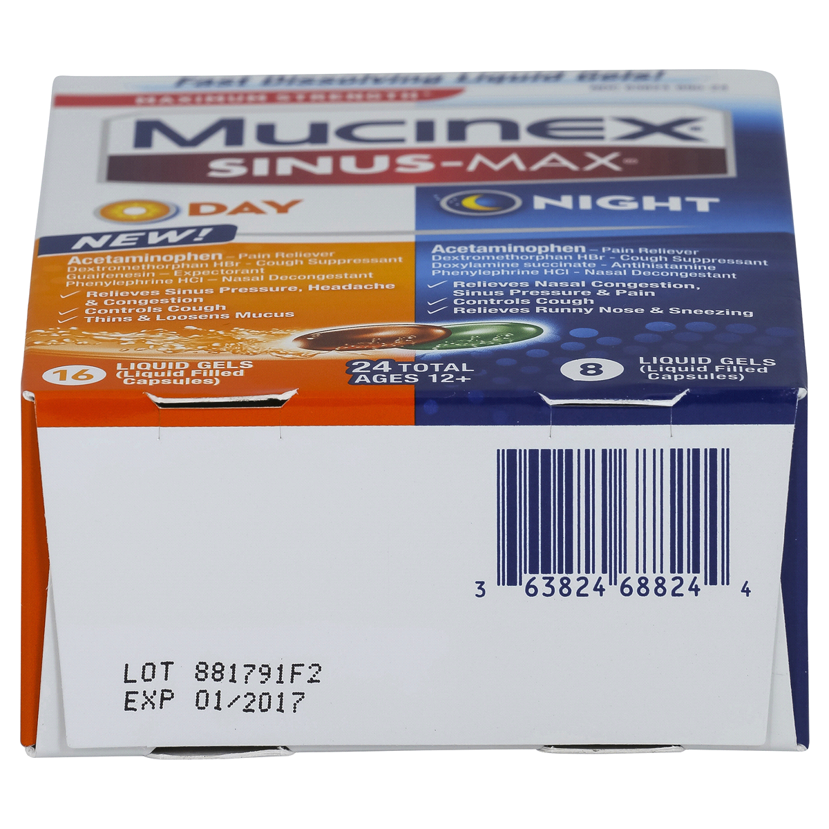 slide 6 of 30, Mucinex Sinus-Max Day & Night Liquid Gels, 24 ct