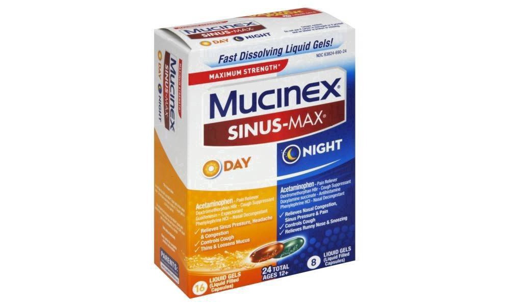 slide 23 of 30, Mucinex Sinus-Max Day & Night Liquid Gels, 24 ct