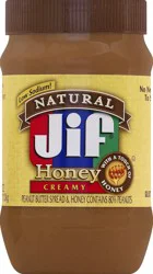 Jif Natural Creamy Peanut Butter Spread and Honey – Contains 80% Peanuts, 40 Ounces