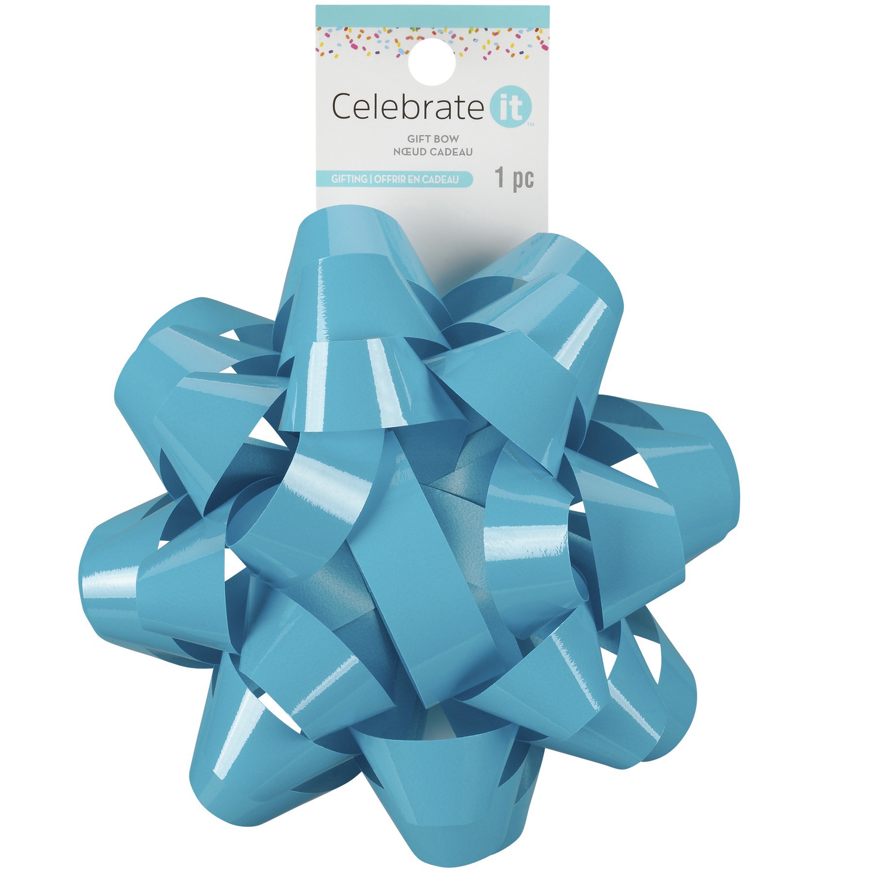 slide 2 of 3, 5.75" Turquoise Lacquer Gift Bow By Celebrate It, 5.75 in