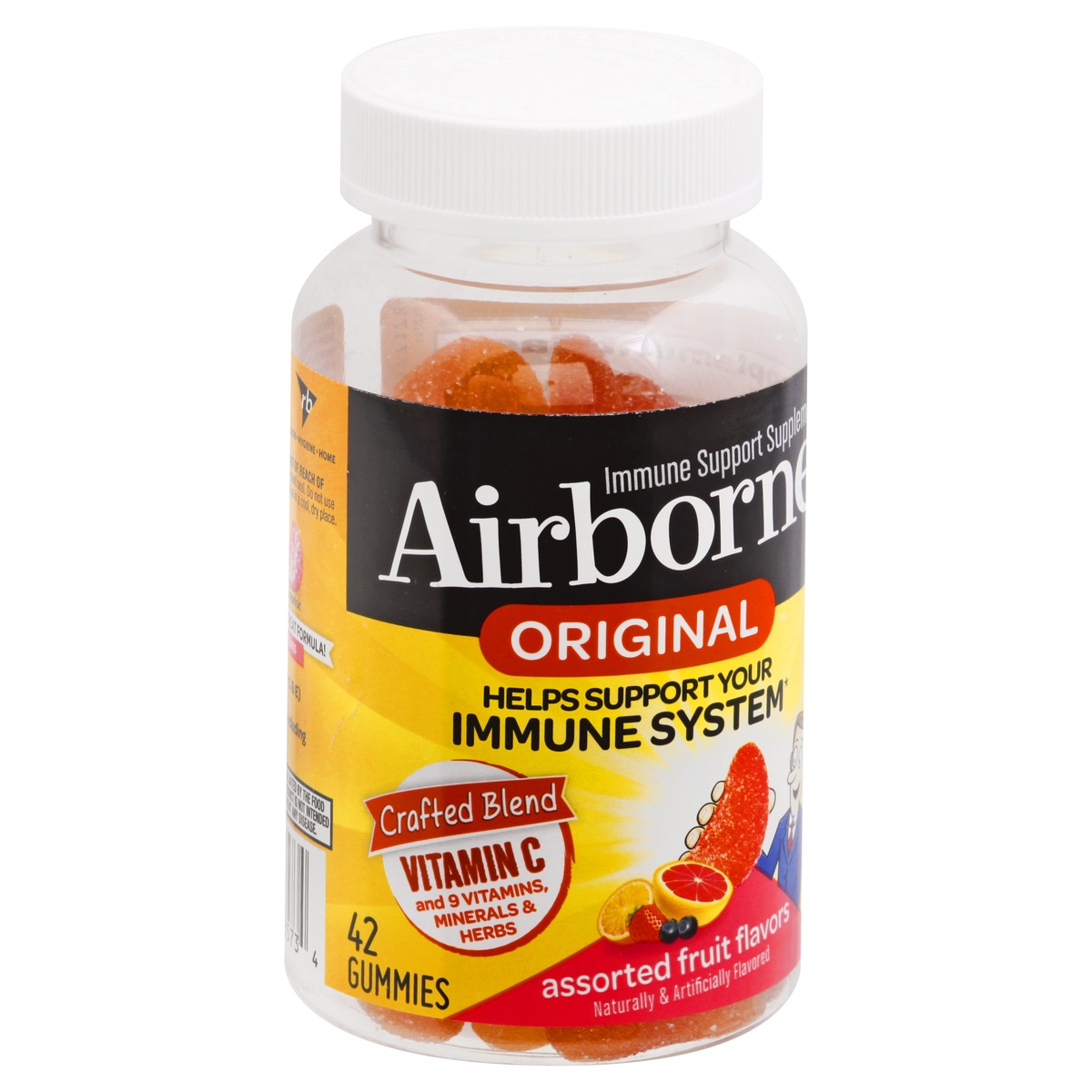 slide 2 of 10, Airborne Vitamin C Gummies, 42 ct