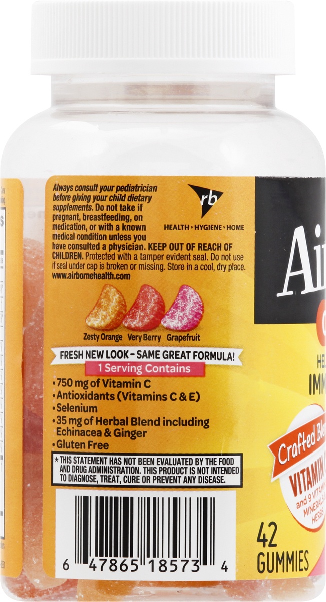 slide 6 of 10, Airborne Vitamin C Gummies, 42 ct
