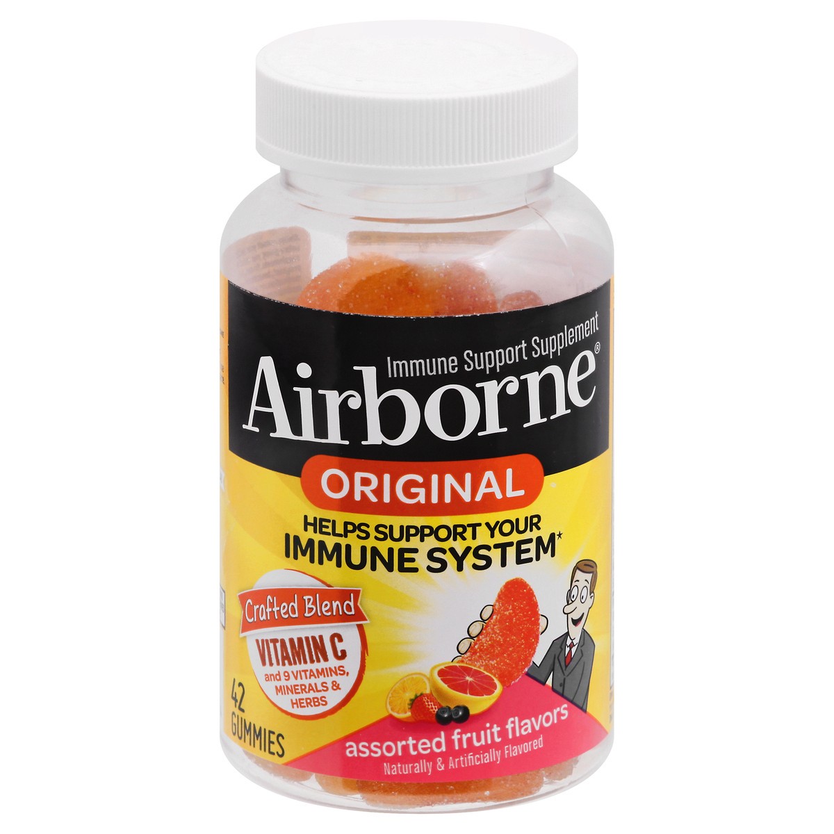 slide 1 of 10, Airborne Vitamin C Gummies, 42 ct