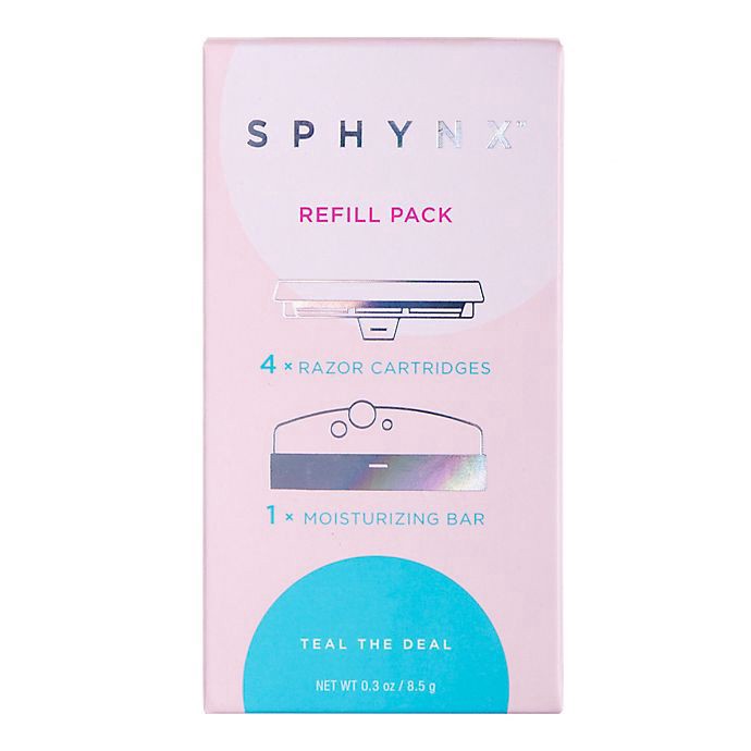 slide 2 of 4, Sphynx Portable Razor Refill - Teal, 4 ct