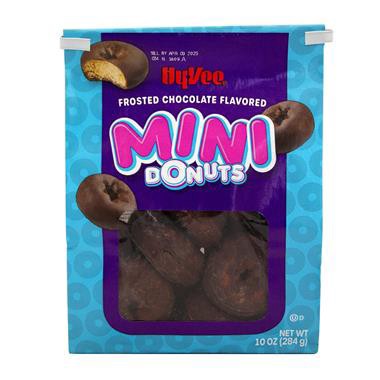 slide 1 of 1, Hy-Vee Mini Chocolate Donuts, 10 oz