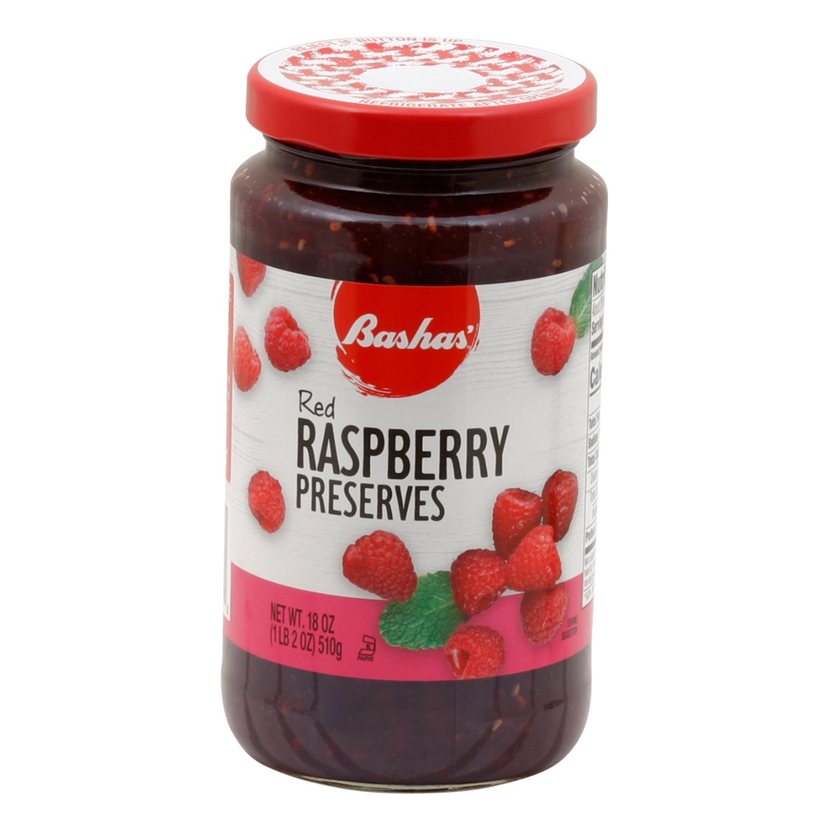 slide 7 of 13, Bashas Red Rspbry Prsrvs, 18 oz
