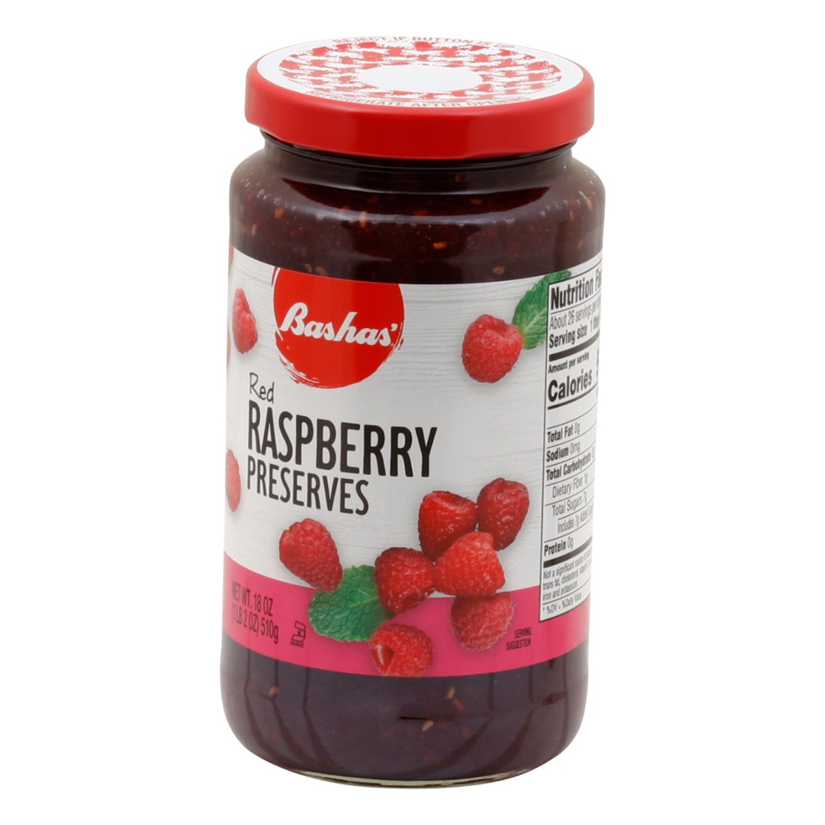 slide 9 of 13, Bashas Red Rspbry Prsrvs, 18 oz