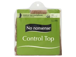 No Nonsense Control Top Pantyhose Reinforced Toe Tan Size Q2