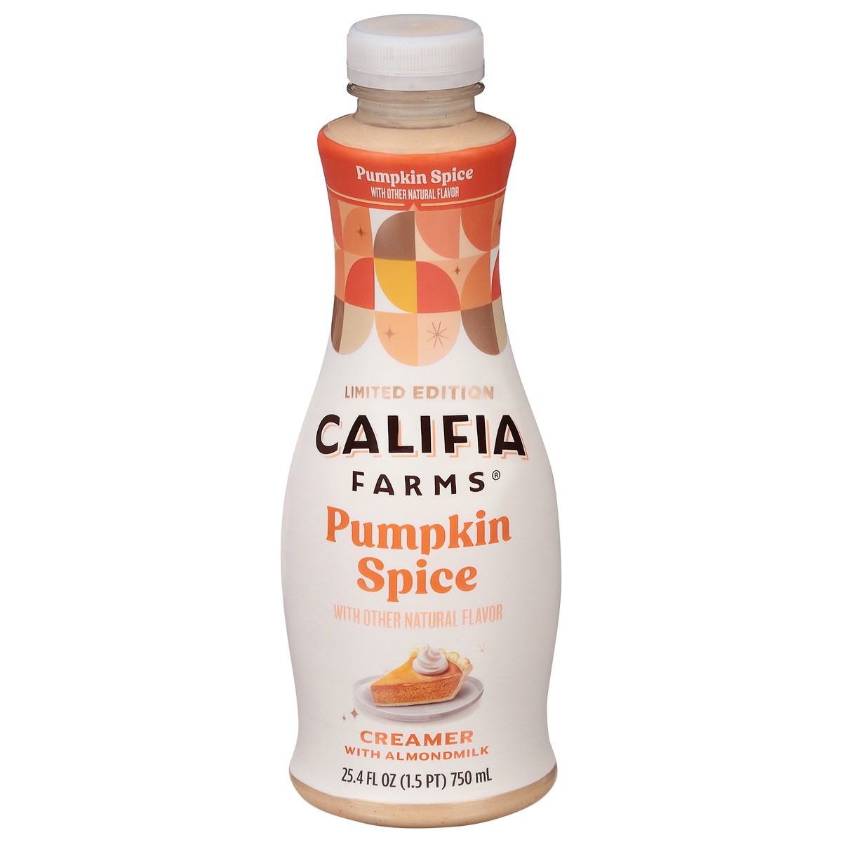 slide 1 of 5, Califia Farms Pumpkin Spice Creamer with Almondmilk 25.4 fl oz Bottle, 25.4 fl oz