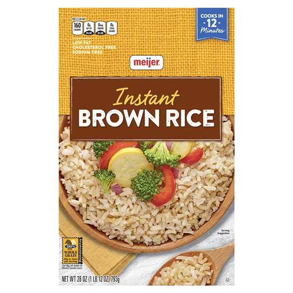slide 1 of 4, Meijer Instant Whole Grain Brown Rice, 28 oz