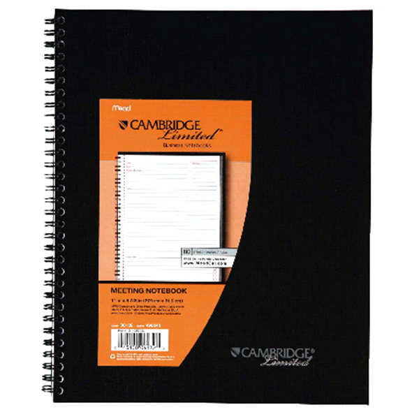slide 1 of 1, Cambridge Limited 8 -7/8 X 11 Meeting Notebook, 80 ct