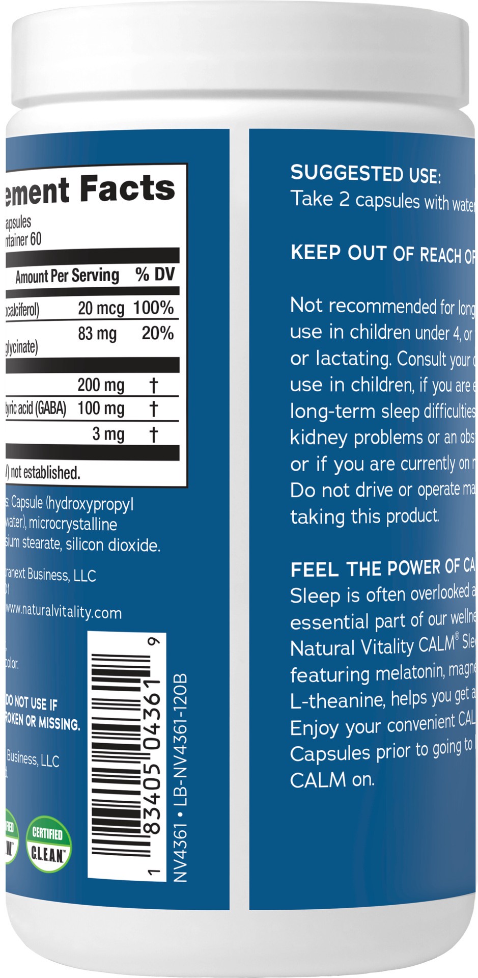 slide 4 of 5, Natural Vitality CALM Sleep Magnesium Supplement 120 Ct Capsules, 120 ct