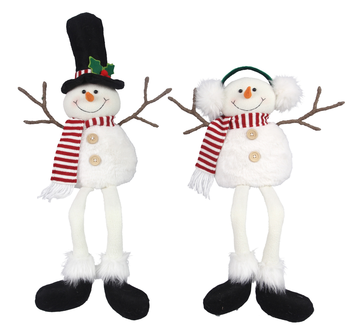 slide 1 of 1, Fabric Shelf Sitting Snowman Asst., 20.47 in