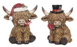 Resin Highland Cow Sitting Asst.
