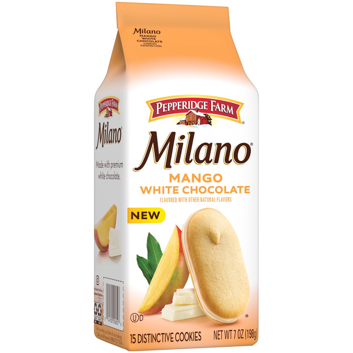 slide 3 of 4, "pf Milano Wht Choc Mango", 7 inoz in