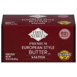 First Street Salted Euro Style Butter Quarters