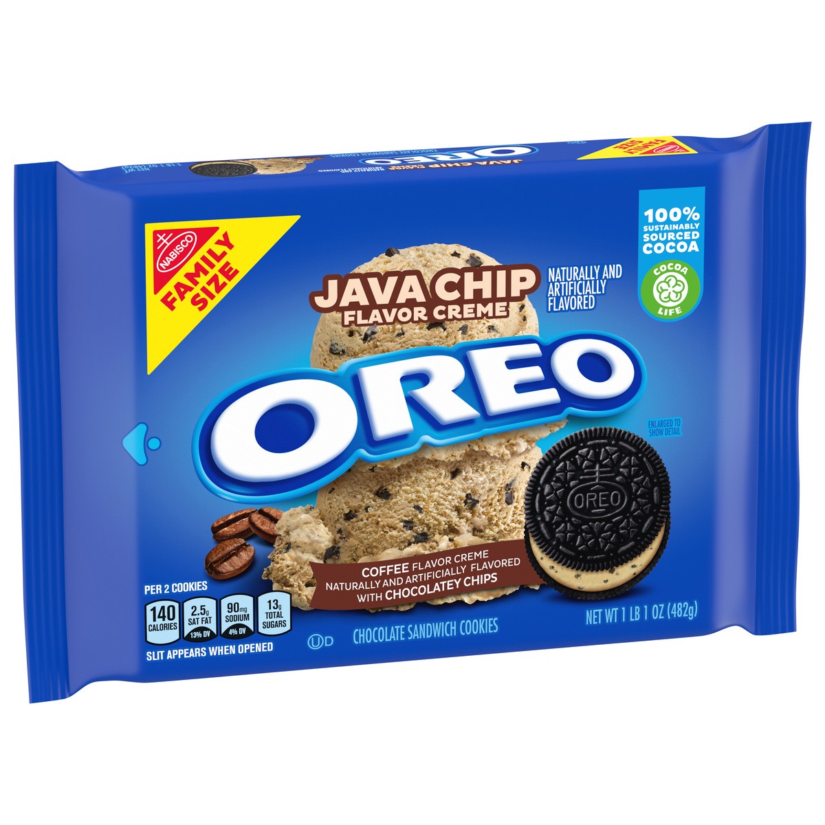 slide 2 of 9, Oreo Java Chip OREO Cookies Family Size - 17oz, 17 oz