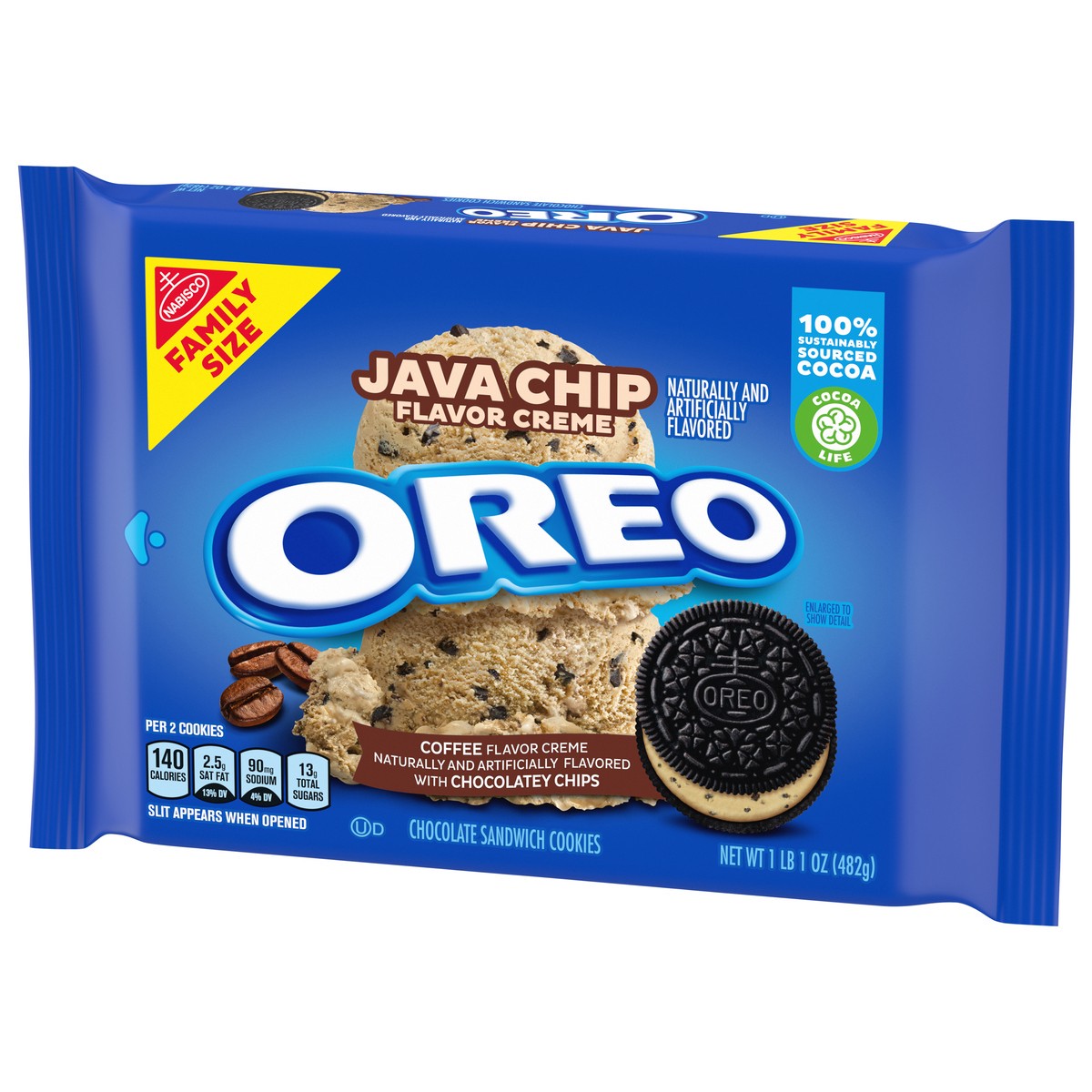 slide 3 of 9, Oreo Java Chip OREO Cookies Family Size - 17oz, 17 oz