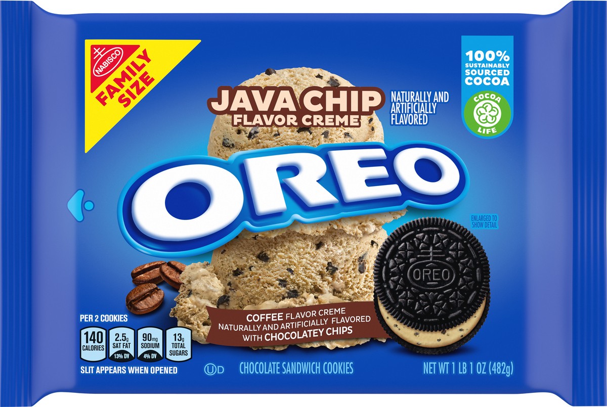 slide 6 of 9, Oreo Java Chip OREO Cookies Family Size - 17oz, 17 oz