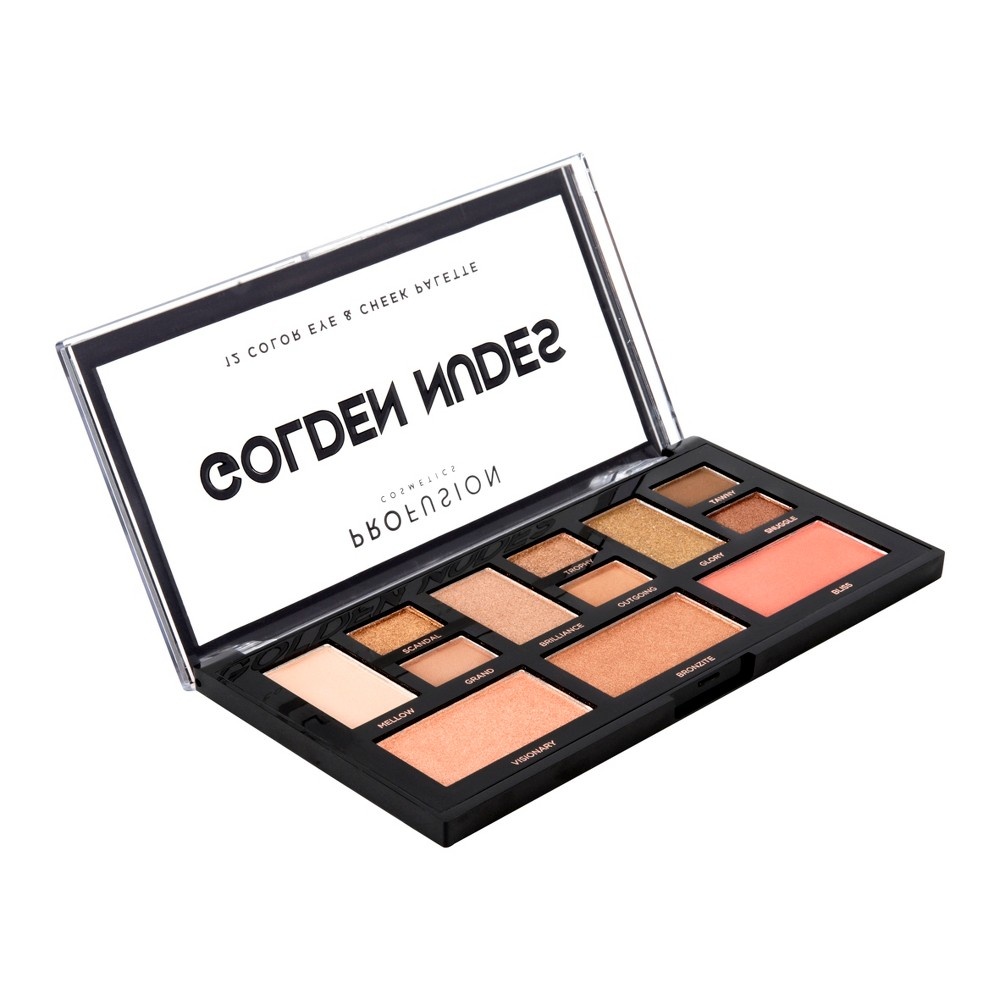 slide 3 of 3, Profusion Cosmetics Golden Nudes 12 Color Eye & Cheek Palette, 3.5 oz