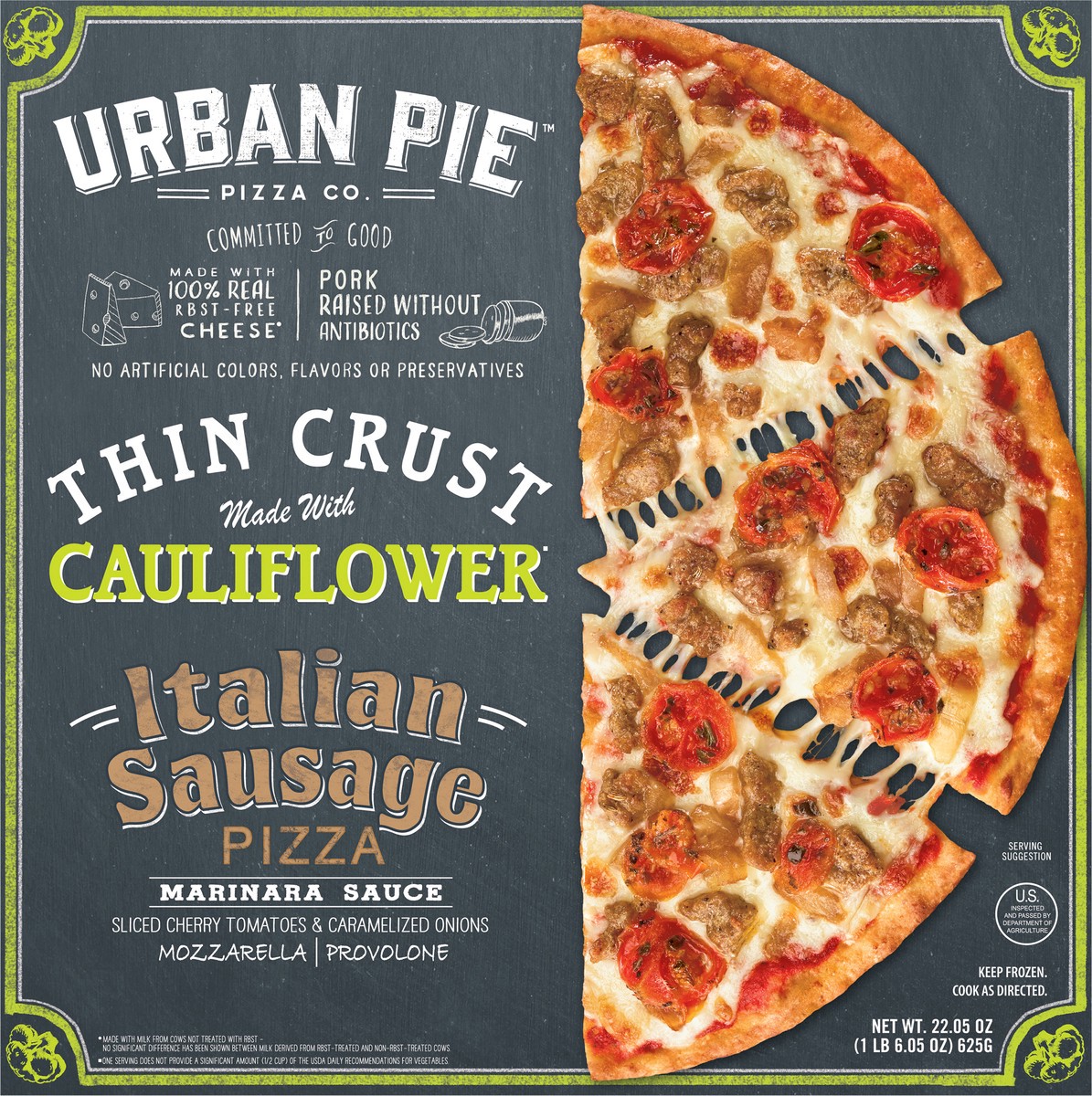 slide 8 of 14, Urban Pie Pizza Co. Thin Crust Italian Sausage Pizza 22.05 oz, 22.05 oz