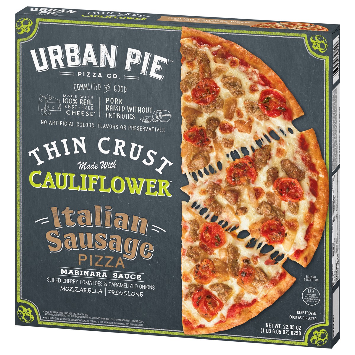 slide 9 of 14, Urban Pie Pizza Co. Thin Crust Italian Sausage Pizza 22.05 oz, 22.05 oz