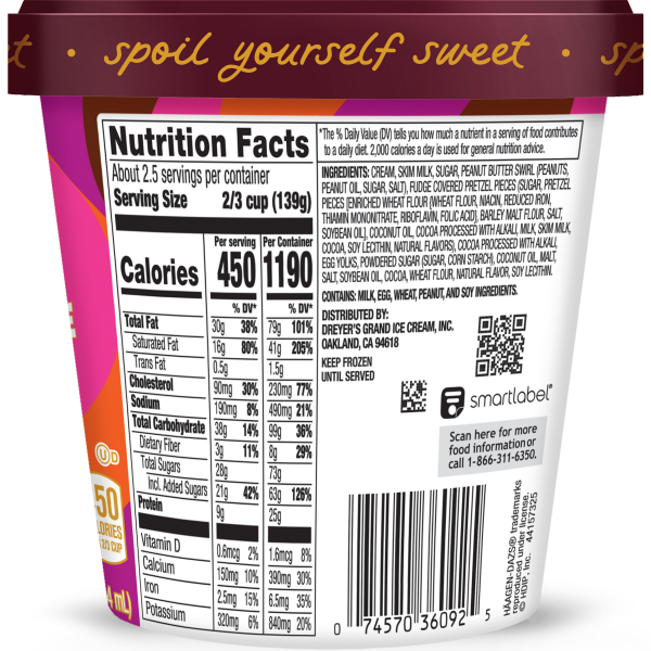 slide 8 of 16, Häagen-Dazs Ice Cream Chocolate Peanut Butter Pretzel, 14 oz