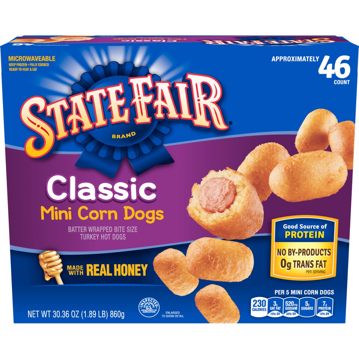 slide 1 of 9, State Fair® frozen classic mini corn dogs, 30.36 oz