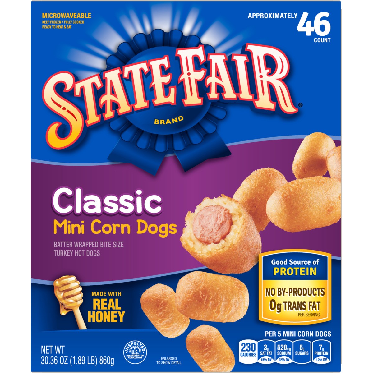 slide 5 of 9, State Fair® frozen classic mini corn dogs, 30.36 oz