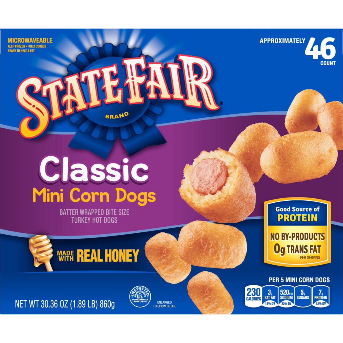 slide 6 of 9, State Fair® frozen classic mini corn dogs, 30.36 oz