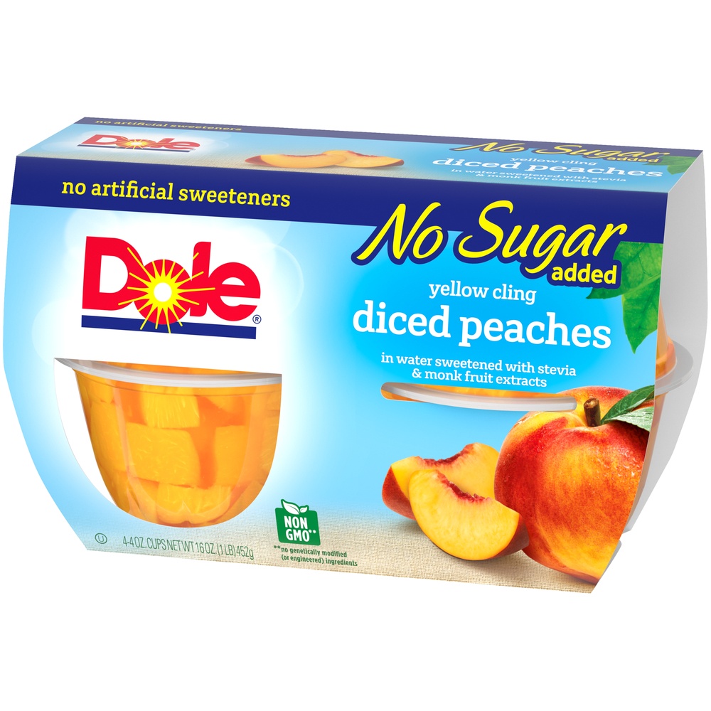 slide 3 of 8, Dole Diced Peaches Fruit Bowl, 4 ct; 4 oz