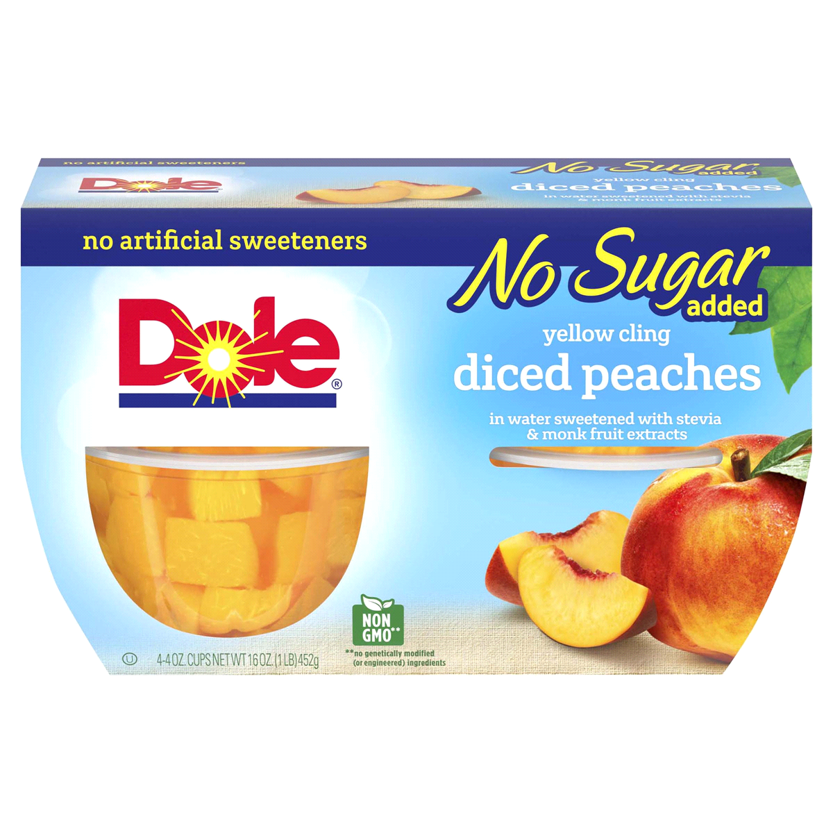 slide 1 of 8, Dole Diced Peaches Fruit Bowl, 4 ct; 4 oz