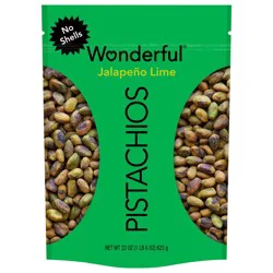 Wonderful Pistachios, No Shells Jalapeño Lime Flavored Nuts, 22 oz Pouch